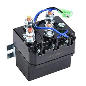 Relais de treuil électrique, pour VTT UTV 1500-5000 lb Contacteur de treuil Relais solénoïde Système électrique Interrupteur de treuil Contacteur électrique robuste Relais solénoïde de treuil Noir