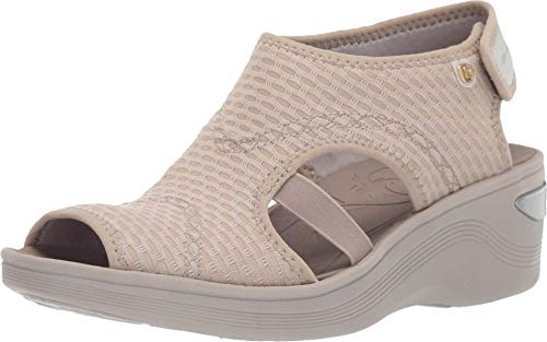 BZees womens Dream Sandal, Beige Sheer Fishnet, 9 Wide US