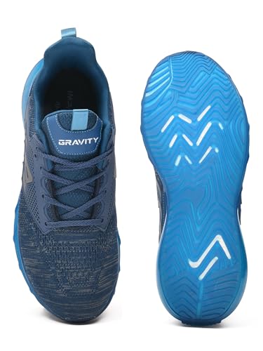 Image of Impakto Gravity Running Shoes for Men | Lightweight & Breathable Sports Shoes | Soft Cushioned Insole | Anti Skid EVA Sole | Laceup Shoes for Jogging, Walking, Gym & Casual Outings