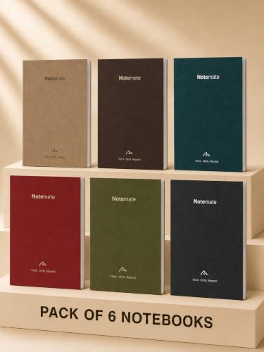 Image of DOODLE Notemate A4 Notebook Pack of 6 | 160 Pages Each | Smooth Paper | Minimal Design Notebooks for School, College, Office, Notes, Lists, Study & Everyday Writing