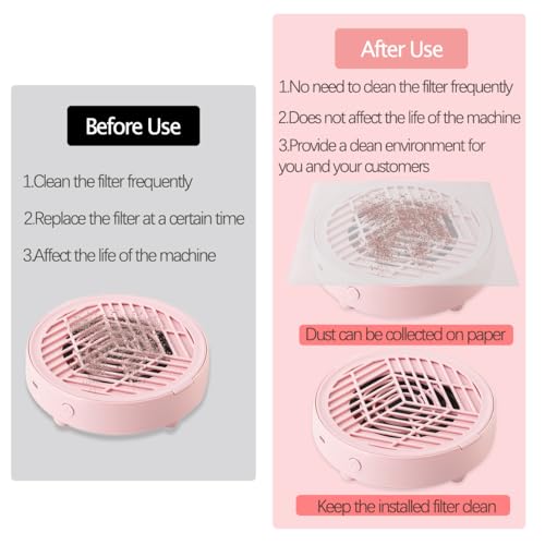 100 hojas filtro desechable para colector de polvo de uñas miniatura 4