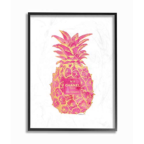 Stupell Industries Fashioner Pineapple Pink Gold Watercolor, Design by Artist Amanda Greenwood Wall Art, 16 x 20, Black Framed Stupell Industries Fashioner Pineapple Pink Gold Watercolor, Design by Artist Amanda Greenwood Wall Art, 16 x 20, Black Framed
