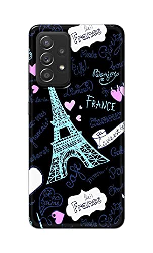 Image of PRINTFIDAA Lovers Famous Place Eiffel Tower in Paris Printed Designer Hard Back Case Cover for Samsung Galaxy A52 / A52 5G (6.5 inch) -(TI) MVN1003