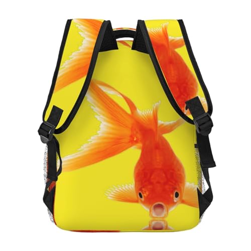Mochila diaria clásica espaciosa con estampado de peces originales 4