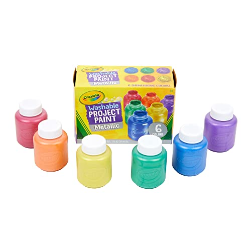 Crayola Washable Metallic Paint Set, 2-Ounce, 6 Count #TOP6
