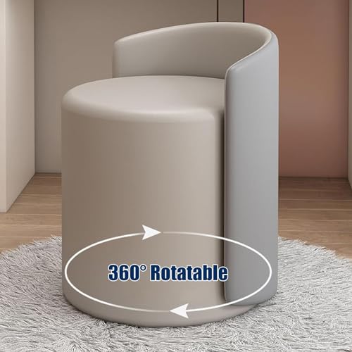 Silla de maquillaje giratoria 360° con respaldo bajo para tocador moderno