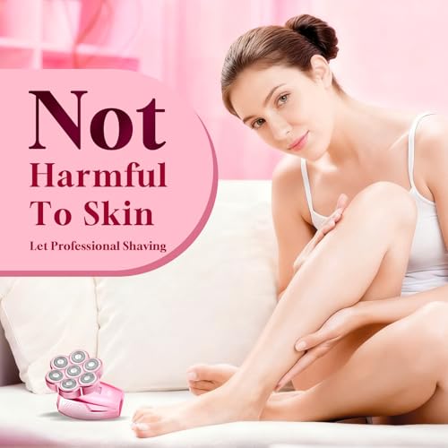 Image of Women's Electric Razor for Legs Face Bikini | 120 Min Runtime, IPX7 Waterproof, 7D Floating Head, USB-C Fast Charging, Travel Lock Design, LED Battery Display