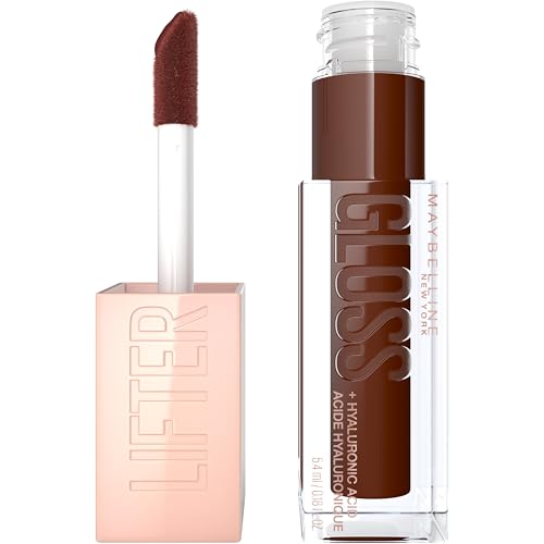 MAYBELLINE Lifter Gloss, Honey'd Lip Gloss with Hyaluronic Acid, Toast