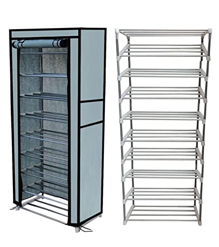 Multipurpose Rustproof Metal Shoe Rack | Foldable Wide Storage Ra...