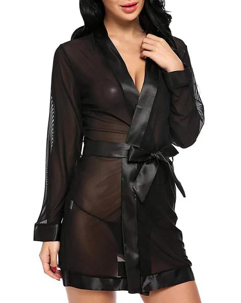 geonix Women's Solid Babydoll Sleepwear Lingerie Night Dress || Lingerie for Women ||Night Dress Hot & Sexy for Honeymoon/First Night/Anniversary |for Women/Ladies/Girls(Black)..-picture-13
