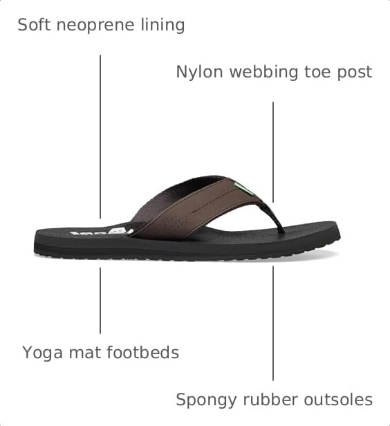 Image of Sanuk Mens Beer Cozy Coaster | Flip Flops for Men | Mens Sandals | Beach Sandals | Supportive & Lightweight | Memory Foam Footbed