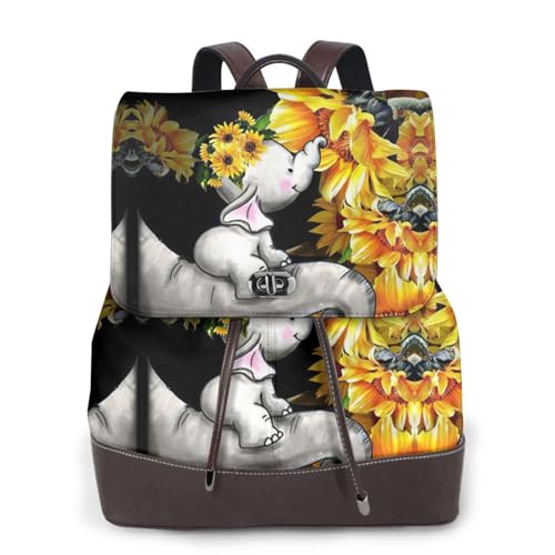 Sac à dos ordinateur portable femme en cuir noir anti-charge pour mère active et voyage