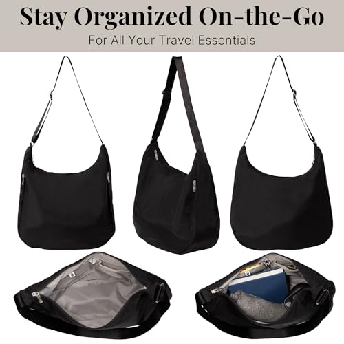 Image of Baggallini Swift Hobo Crossbody Bag for Women - Lightweight 15.7 inchx16 inch Travel Purse Handbag Hobo Bag