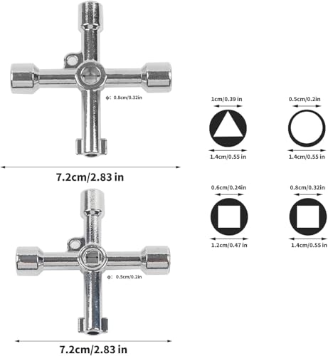 QHFlashbuy Vierkantschlüssel 2 Stück 4 Wege Multifunktionale Utilities Schlüsselfür Elektrische Wasser Gas Meter Box Schrank Öffnen Schlüssel 4-Wege-Schaltschrankschlüssel