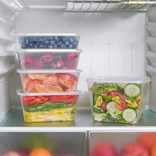 eMKay® Pack of 10 Rectangle Plastic Containers with Lids - Food Storage Containers for Meal Prep - BPA Free, Reusable and Leakproof, Microwave and Freezer Safe Food Storage Tubs (500ml)