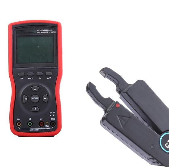 Three-Phase Digital Phase Volt-Ampere Meter AC Voltmeter Voltage Current Tester with AC Current Range 0.0mA~20.0A, AC Voltage Range 0.00V~600V