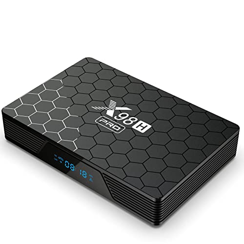AMITVA Android TV Box 12.0, X98H Pro 4GB 32GB Smart TV Box H618 USB 2.0 1080P Ultra HD 4K HDR H.265 AV1 WiFi 2.4G 5.8Ghz BT 5.0 Decodificador,4gb+32gb