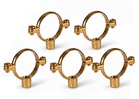 TC 35mm Solid Brass Construction Munsen Ring M10 Pipe Clip Bracket x 5