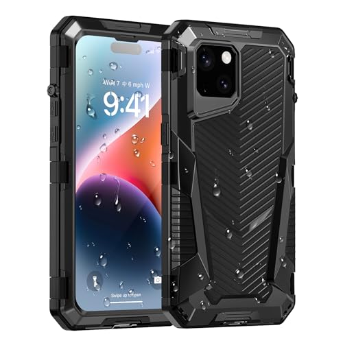 Beasyjoy for iPhone 14 Waterproof Case, Metal Heavy Duty