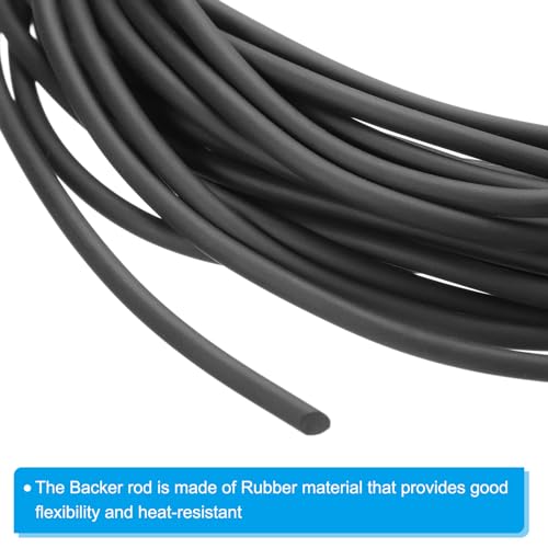 Image of PATIKIL 9 /64 Inch x 32.8 Feet Backer Rod, Hard Solid Nitrile Rubber Rope Caulk Crack Gaps Joint Filler Weather Stripping for Home Construction, Industrial Equipment Gasket DIY,Black