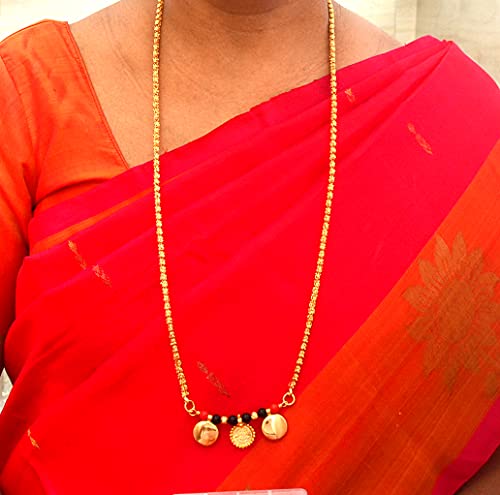 Image of Radha's Creations LONG 30 inch Mangalsutra LONG with Tali One Gram Gold for Women