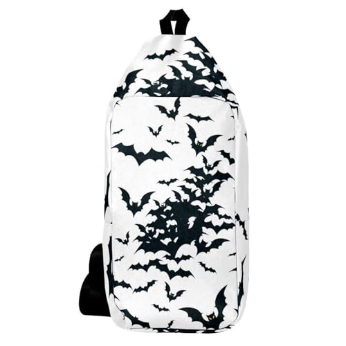 Sac à bandoulière de randonnée et voyage pour homme et femme, motif chauve-souris multicolore