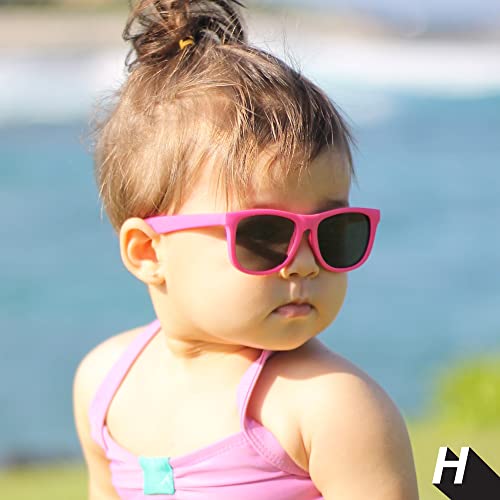 Hipsterkid Kids' Polarized Wayfarer Sunglasses | Flexible Pink Frame, 100% Uv Protection, Ages 3-6 #TOP4