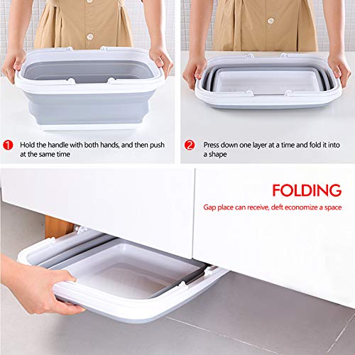 Faltbare Einkaufskorb mit Griff Tragbarer Picknickkorb Multifunktionale Zusammenklappbare Spülen zum Waschen Von… - Image 3