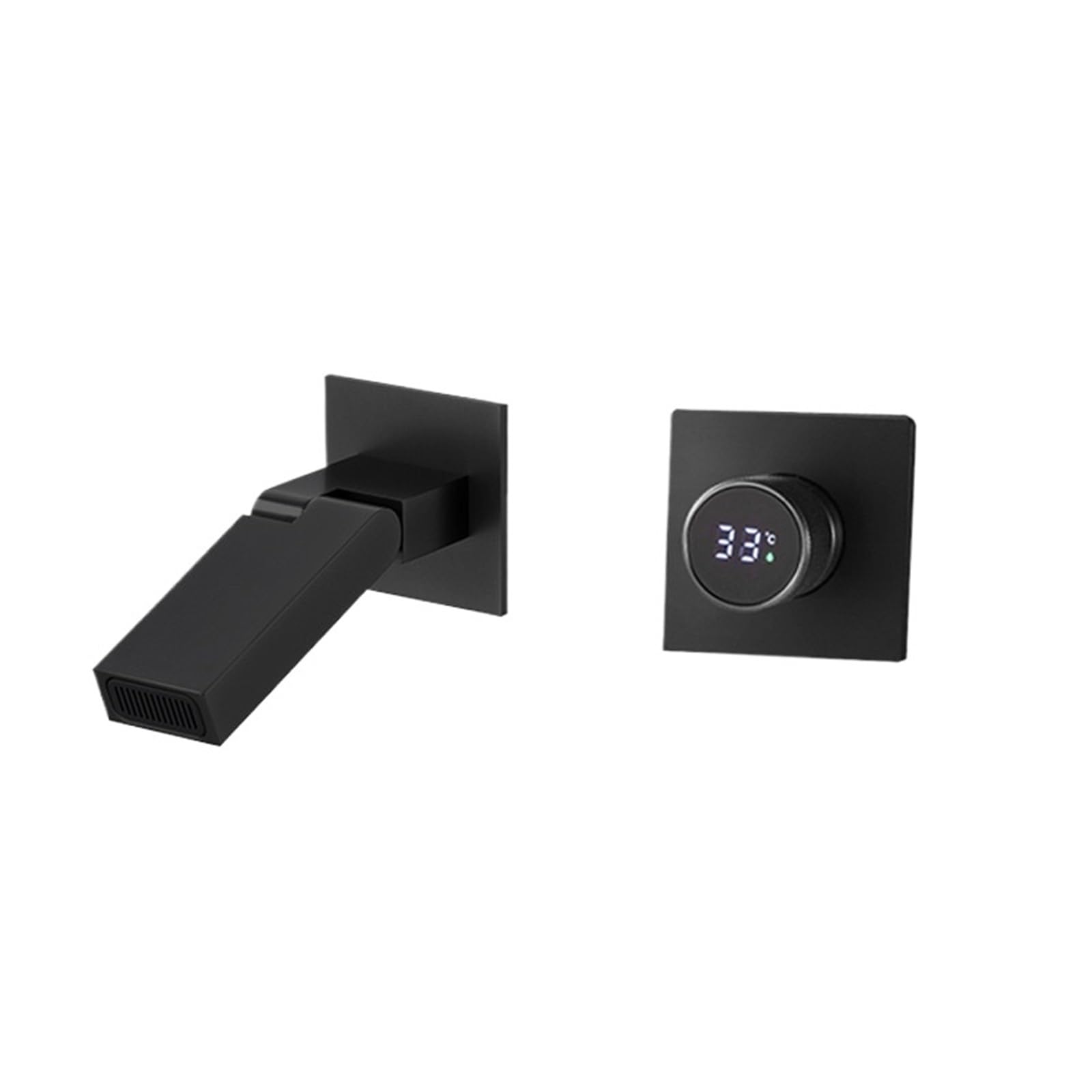 Robinet mural noir numérique pour lavabo chaud-froid de salle de bain moderne