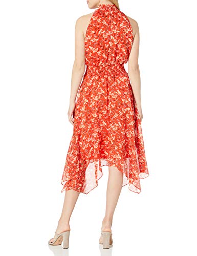 Sam Edelman Women's Sleeveless Smocked Midi Handkerchief Dress, 8 #TOP1