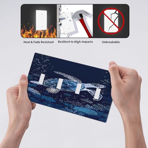 Placa de pared cuádruple de tortuga marina para renovar interruptores viejos 7