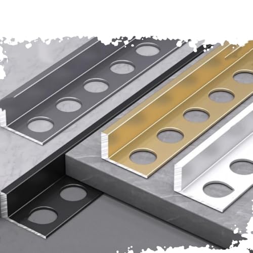 RTVGNSZSJL Perfil para Baldosas Forma De L 90cm 3Piezas Perfil Angular para Baldosas, Perfil De Transición para Suelo Aluminio，Protección De Bordes Suelos/Baldosas(Black,H 10mm/2/5)