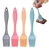4 Stück Backpinsel Silikon,Silikonpinsel,Grill Küche-ölpinsel,Silikon...