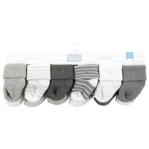 Image of Hudson Baby Baby 8-pack Cotton Rich Newborn and Terry Socks