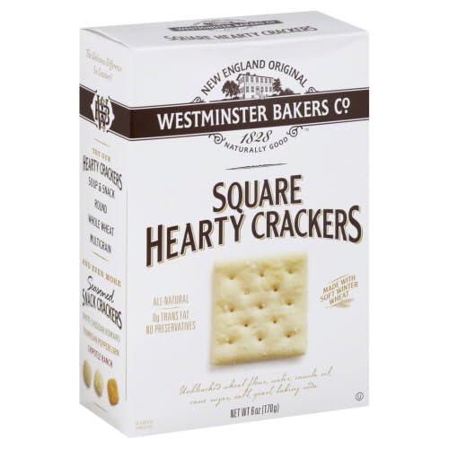 Westminster Cracker Co., Hearty Square Crackers 6 Oz. (Pack of 12)
