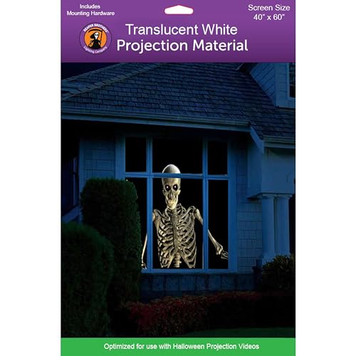 Holographic Rear Projection Screen with Mounting Hardware for Projecting Halloween Videos (40 x 60 White)
