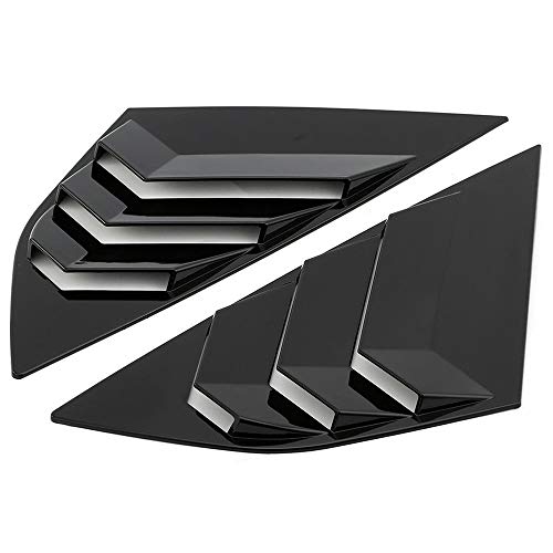 Shkalacar Rear Window Louvers, Car Rear Window Blinds Side Tuyere Louvers Vent Compatible with Ford Focus ST RS MK3 Hatchback, Black