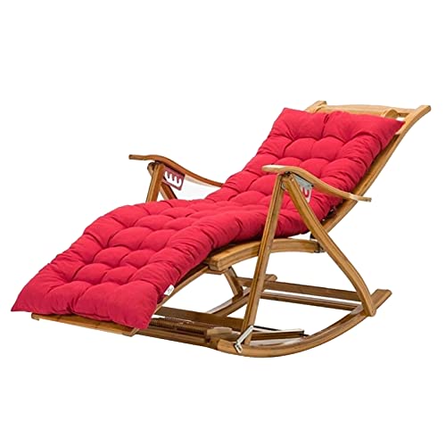 Chaise longue en bambou pliable pour senior soulagement du dos avec repose-pieds