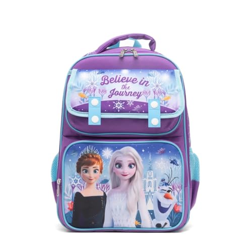 Disney 16" Frozen Backpack for Girls - Bundle with Elsa and Anna Elementary School Bag with Front Pockets Plus Stickers, Water Bottle, More | Frozen Backpack for Kids2