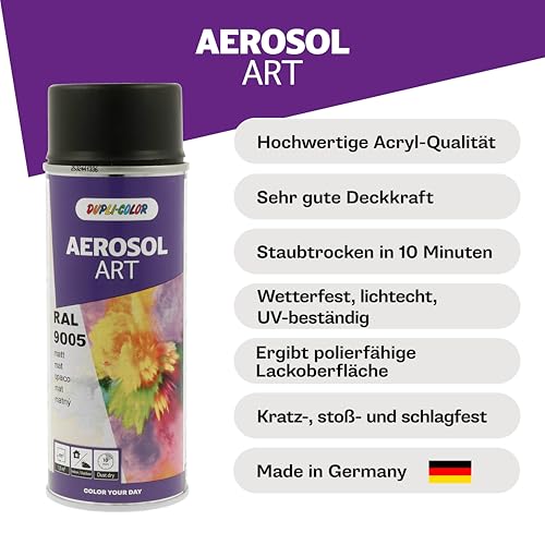 DUPLI-COLOR AEROSOL ART RAL 9005 Tiefschwarz matt 400 ml - Sprühfarbe – Ansicht 3