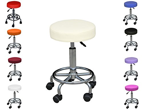 Polironeshop Simply, Massagehocker für Pediküre, Maniküre, Ästhetik, Physiotherapie, Kosmetikstudio, Nagelstudio, cremeweiß