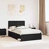 Kaloriko Bettrahmen Schwarz 120 x 190 cm, Massives Kiefernholz, Robustes Plattformbett, Modernes Schlafzimmer Möbel, Langlebiges Design