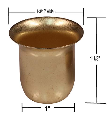 Creative Hobbies Metal Candle Cups Fit Standard Tapered Wax Candles Or Votive Pegs - Brass Color Finish - For Lamp Or Candle Making ~ Pack Of 20 #TOP2