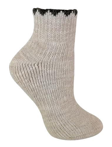 Image of Womens Thick Cozy Warm Low Cut Alpaca Wool Blend Hiking Socks for Ankle Boots