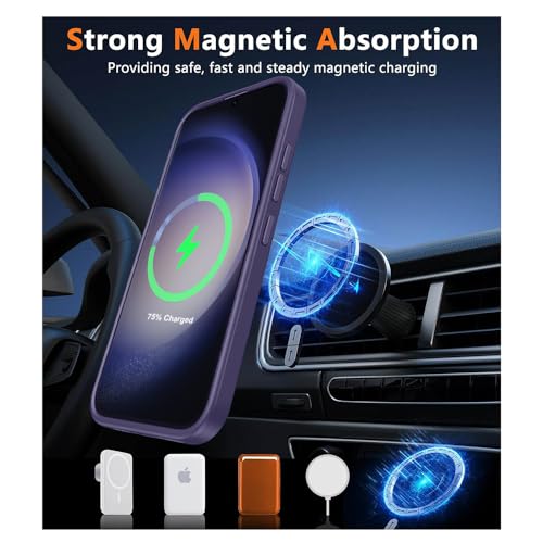 Image of SIZUKA Samsung S23 Ultra Magsafe Hard Back Case | Matte Design & 360 Protection | Military-Grade Samsung S23 Ultra Cover | Strong Magnet Back - Purple