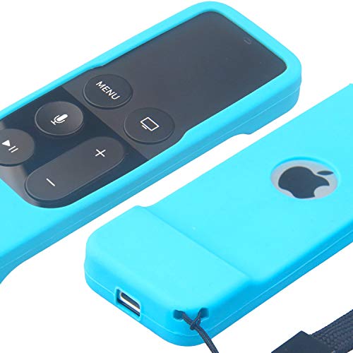 [Nightglow Blue] Case For Apple Tv 4K / 4Th 5Th Gen Remote, Akwox Light Weight [Anti Slip] Shock Proof Silicone Cover [Lanyard Included] -Not For New Apple 4K Tv Series 6Th Gen 2021 #TOP5