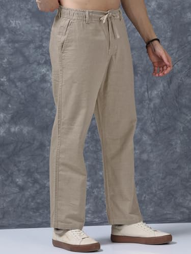 Image of Vogaan Men's Cotton Blend Casual Trousers Pants | Stylish Comfortable Trousers for Office Work and Outings