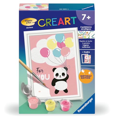 Ravensburger CreArt Kids 8x12 cm Numéro d'art Cochon Kit de Peinture par numéros Dès 25901