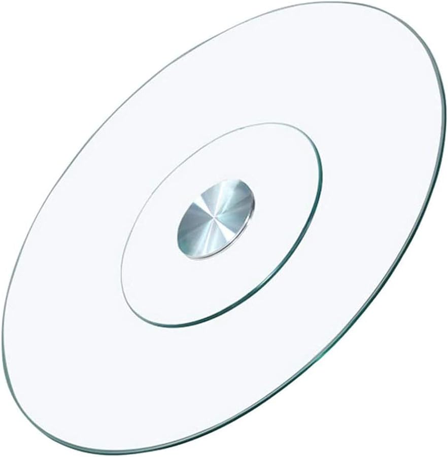 80 cm (30 Inch) Tempered Glass Lazy Susan Turntable Round Table Top Rotating Serving Tray for Dining Table - Large Transparent Serving Plate for Family Hotel Kitchen Restaurant
