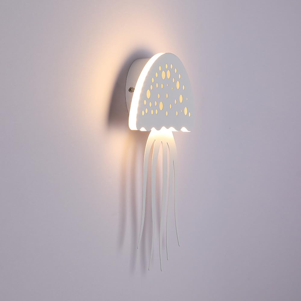 Kreskówka Jellyfish Wall Light LED Biała ściana tkaninowa kreatywna lampa dziecięca nocna lampka zwierzęcych hardwidired kinkiety oświetlenia ścienne dzieci światła na ścianie Learned extensively